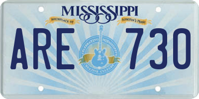 MS license plate ARE730