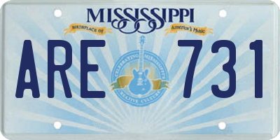 MS license plate ARE731