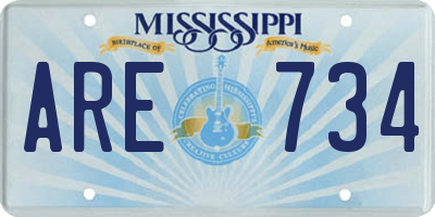 MS license plate ARE734