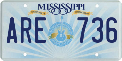 MS license plate ARE736