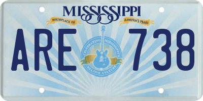 MS license plate ARE738