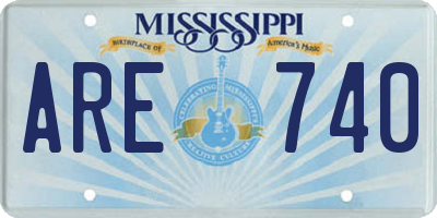 MS license plate ARE740