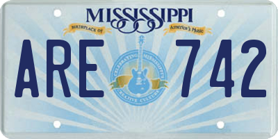 MS license plate ARE742