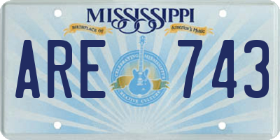 MS license plate ARE743