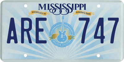 MS license plate ARE747