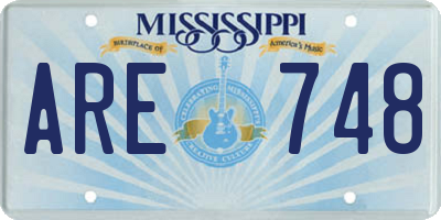 MS license plate ARE748