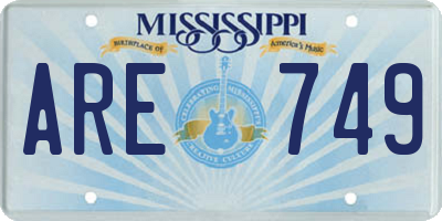 MS license plate ARE749