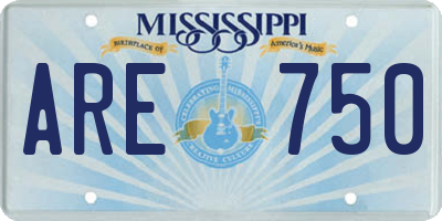 MS license plate ARE750