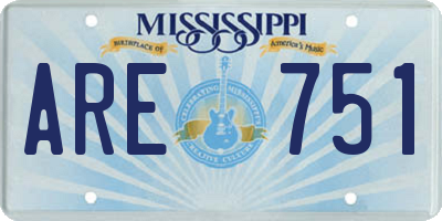 MS license plate ARE751