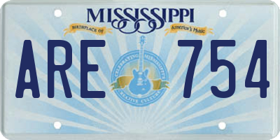 MS license plate ARE754