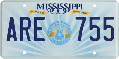 MS license plate ARE755