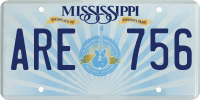 MS license plate ARE756