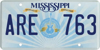 MS license plate ARE763
