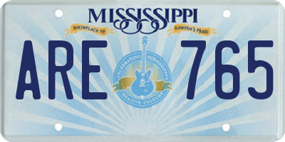 MS license plate ARE765