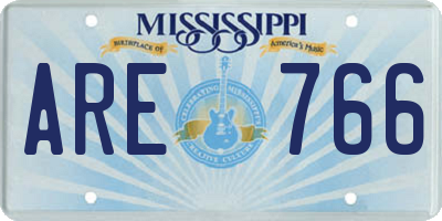 MS license plate ARE766