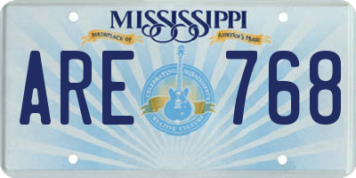 MS license plate ARE768