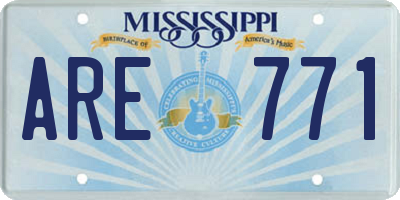 MS license plate ARE771