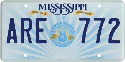 MS license plate ARE772