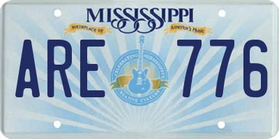 MS license plate ARE776