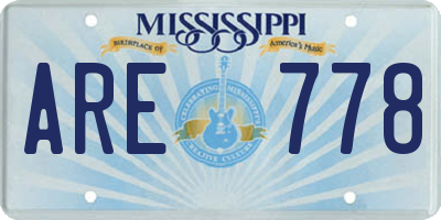 MS license plate ARE778