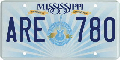 MS license plate ARE780