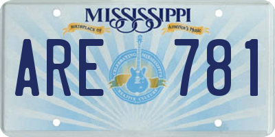 MS license plate ARE781