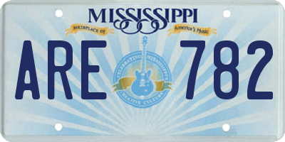 MS license plate ARE782