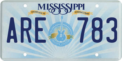 MS license plate ARE783