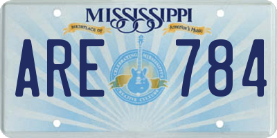 MS license plate ARE784