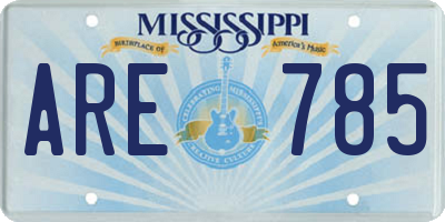 MS license plate ARE785