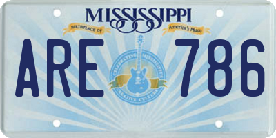 MS license plate ARE786