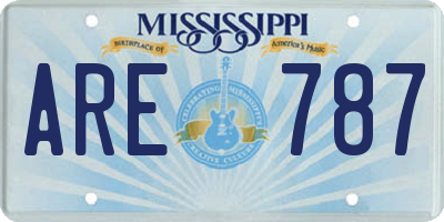 MS license plate ARE787