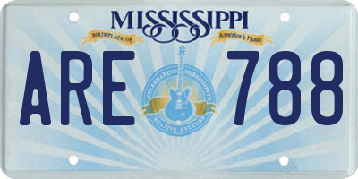 MS license plate ARE788