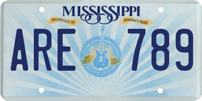 MS license plate ARE789
