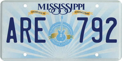 MS license plate ARE792