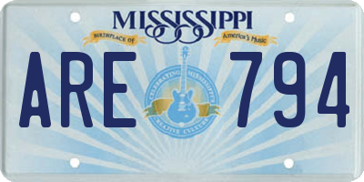 MS license plate ARE794