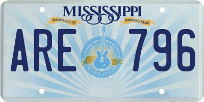 MS license plate ARE796