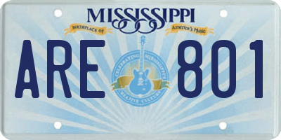 MS license plate ARE801