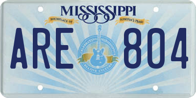 MS license plate ARE804