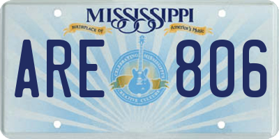 MS license plate ARE806