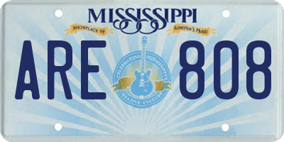 MS license plate ARE808