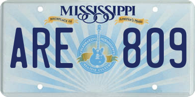 MS license plate ARE809