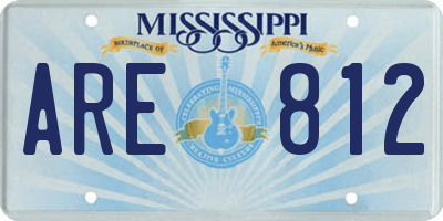 MS license plate ARE812