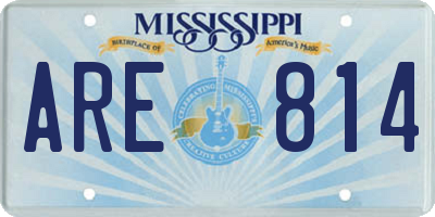 MS license plate ARE814