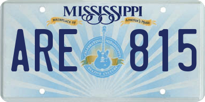 MS license plate ARE815