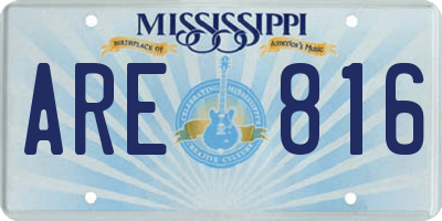 MS license plate ARE816