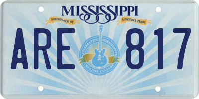 MS license plate ARE817