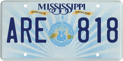 MS license plate ARE818