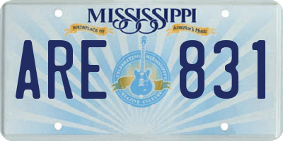 MS license plate ARE831