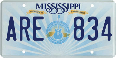 MS license plate ARE834
